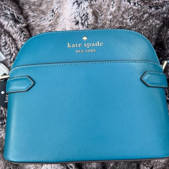 Kate Spade Dome Staci Crossbody Peaco Blue Saffiano Leather - Picture 1 of 8